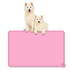 Dog Cat Bowl Mat, Silicone Dog Food Mat, Non-Slip Pet Feeding Mat Waterproof Placemat for Small Pets, Pink