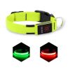 LED Dog Collar, USB Rechargeable Light Up Dog Collar, Adjustable Safety Glowing Collar for Dogs (Green, Medium)