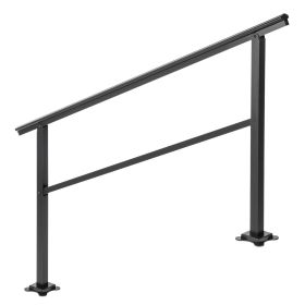 VEVOR Outdoor Handrail 165LBS Load Handrail Outdoor Stairs Aluminum Stair Handrail 60 x 35" Outdoor Stair Railing Transitional Range from 0 to 30¬∞ St