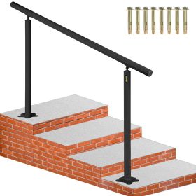 VEVOR Outdoor Stair Railing Kit, 5 FT Handrails 0-5 Steps, Adjustable Angle Black Aluminum Stair Hand Rail for The Elderly