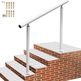 VEVOR Outdoor Stair Railing Kit, 4 FT Handrails 1-4 Steps, Adjustable Angle White Aluminum Stair Hand Rail for The Elderly