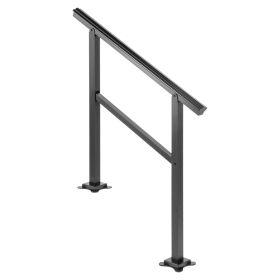 VEVOR Outdoor Handrail 165LBS Load Handrail Outdoor Stairs Aluminum Stair Handrail 36 x 35" Outdoor Stair Railing Transitional Range from 0 to 30¬∞ St