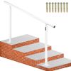 VEVOR Outdoor Stair Railing Kit, 5 FT Handrails 0-5 Steps, Adjustable Angle White Aluminum Stair Hand Rail for The Elderly