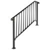 VEVOR Handrails for Outdoor Steps, Fit 4 or 5 Steps Outdoor Stair Railing, Picket#4 Wrought Iron Handrail, Flexible Porch Railing