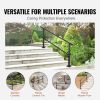 VEVOR Outdoor Stair Railing, Fits for 0-5 Steps Transitional Wrought Iron Handrail, Adjustable Exterior Stair Railing