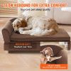 VEVOR Pet Sofa, Dog Couch for Large-Sized Dogs and Cats, Soft Velvety Dog Sofa Bed, 110 lbs Loading Cat Sofa, Dark Brown