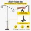 VEVOR Handrails for Outdoor Steps, Fit 1 or 2 Steps Outdoor Stair Railing, Single Post Wrought Iron Handrail