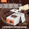 VEVOR Chocolate Tempering Machine, 9 Lbs 2 Tanks Chocolate Melting Pot with TEMP Control 86~185¬∞F