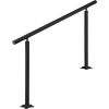 VEVOR Outdoor Stair Railing Kit, 5 FT Handrails 0-5 Steps, Adjustable Angle Black Aluminum Stair Hand Rail for The Elderly