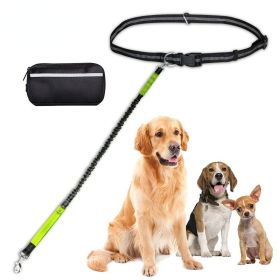 Hands Free Dog Leash with Zipper Pouch; Dual Padded Handles and Durable Bungee for Walking; Jogging and Running Your Dog (colour: Aqua suit, Specification (L * W): 2.5*122CM)