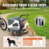 VEVOR Dog Bike Trailer, Supports up to 100 lbs, 2-in-1 Pet Stroller Cart Bicycle Carrier, Easy Folding Cart Frame with Quick Release Wheels