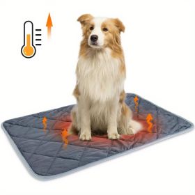 Dog Cat Bed, Cat Dog Non-Slip Mat, Extra Warm Thermal Pet Pad  Self-Heating Cat Mat Warm Thermal Pet Pad Washable Dog Crate Pad Heat Dog Cat Bed Mat B (Option: Gray-XL)